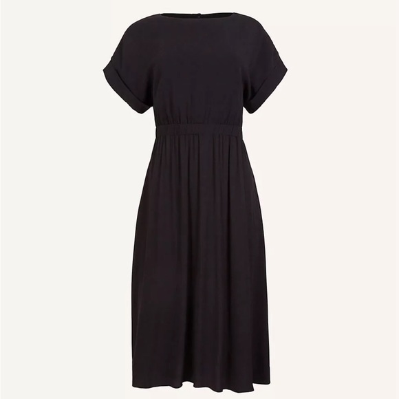 Ann Taylor black midi dress with back cutout size small - Picture 3 of 11